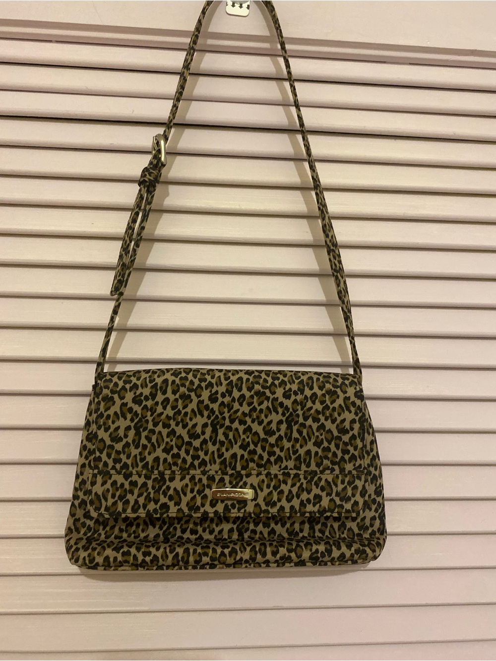 Evan Picone Leopard Print Shoulder Bag - Brown